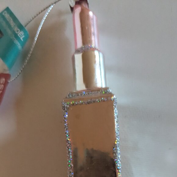 NWT Figural Pink Lipstick Ornament Christmas Tree Ashland Holiday Decoration NEW - Picture 3 of 5